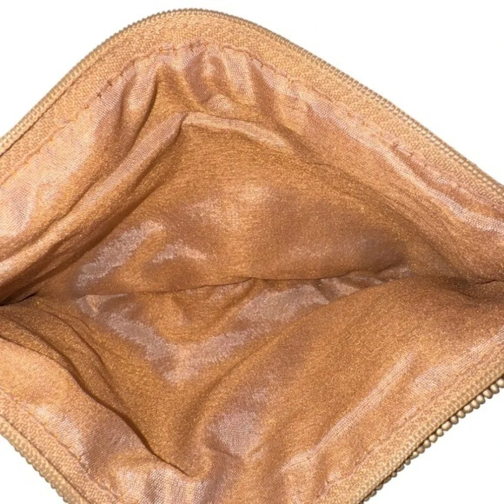4/$40 Geometric Cream‎ and Gold Beaded Beaded Crossbody or Hand Bag